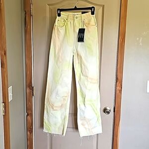 NWT Stradivarius straight fit tie dye jeans size 2